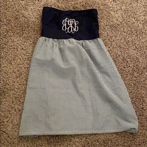 Xs Ginny M strapless shirt/dress monogram JJL
